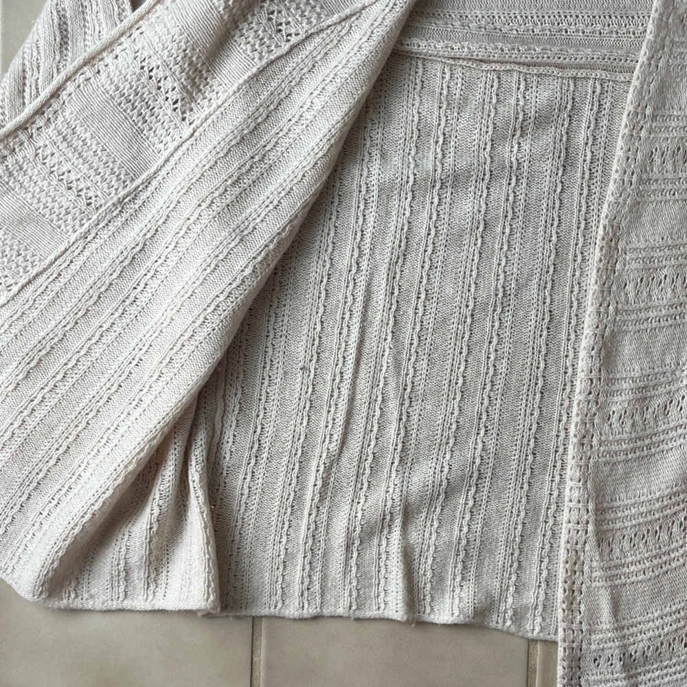 LUCKY BRAND Elegant Cream Women's Knit Cardigan - Picture 6 of 6